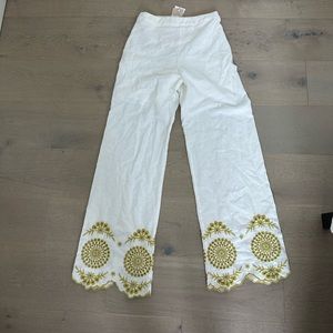 Mango Swiss embroidered culotte pants